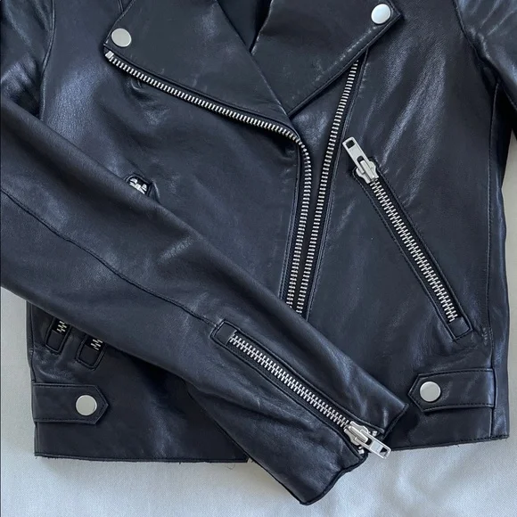 Mackage Black Leather Biker Jacket - Picture 5 of 8
